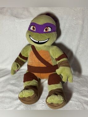 2014 Build A Bear TMNT Donatello Plush Ninja Turtle Purple Mask 18” EUC